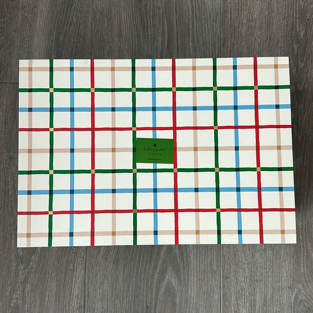 Kate Spade Christmas Plaid Nesting Box